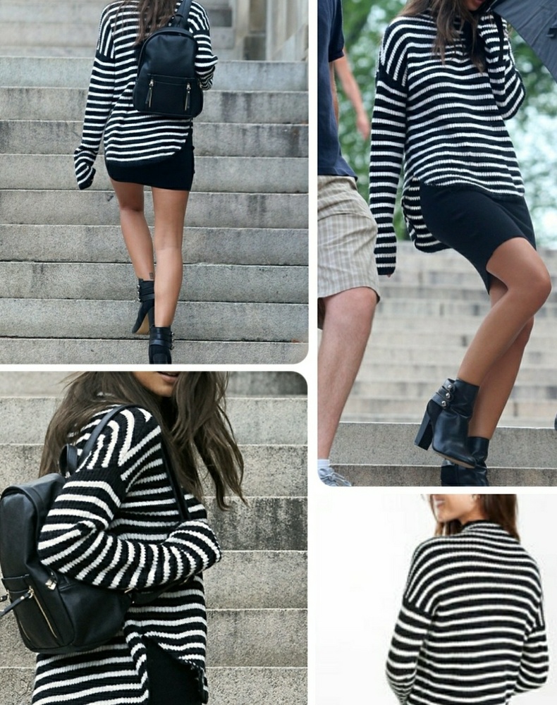 NWT Express Striped Mock Turtleneck Sweater